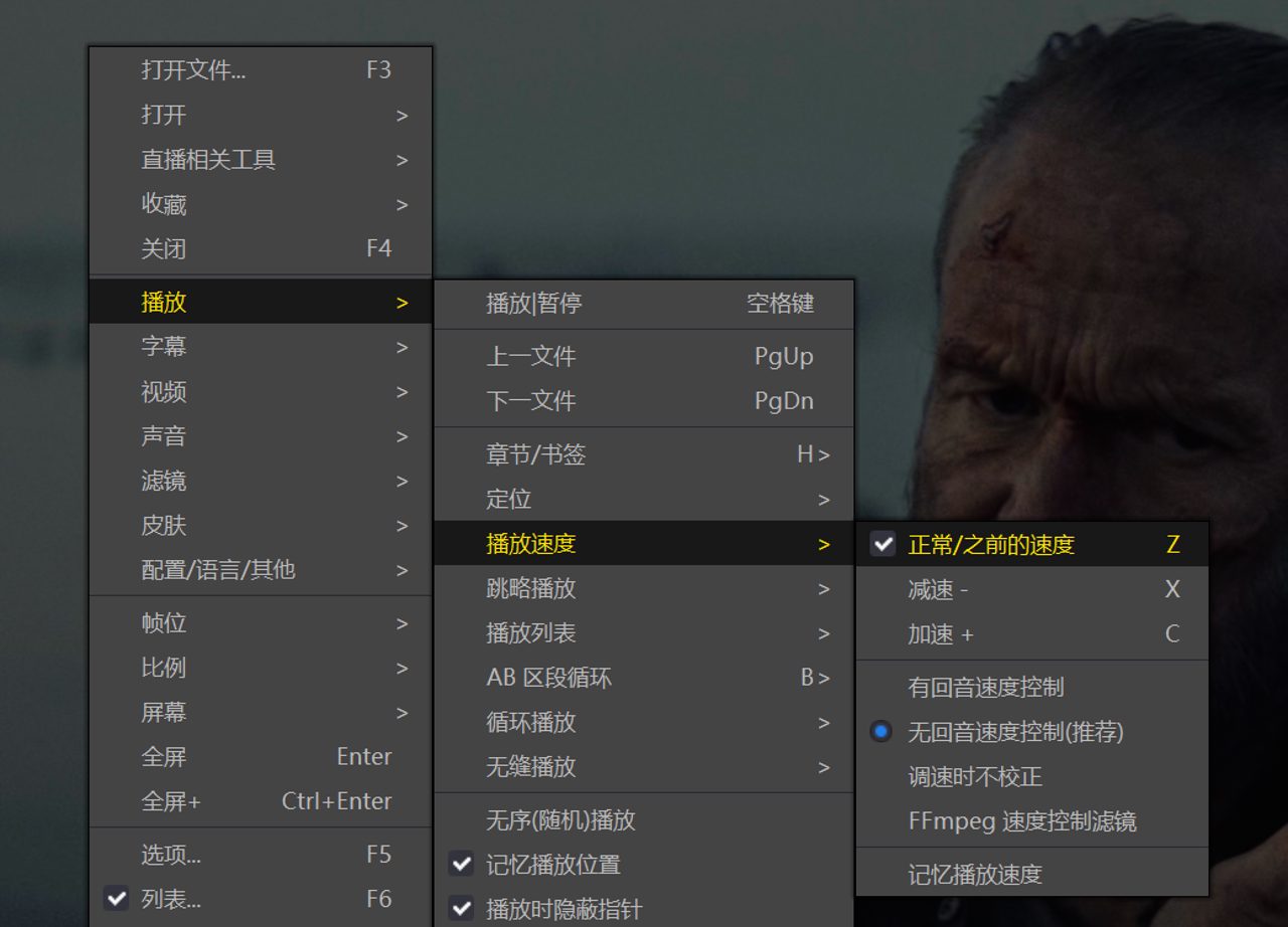 PotPlayer 倍速播放设置